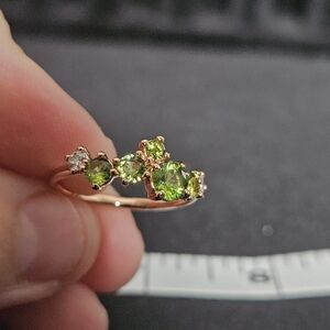 Bomb Party Lab Created Peridot, Rose Gold Plated Size 8 Ring